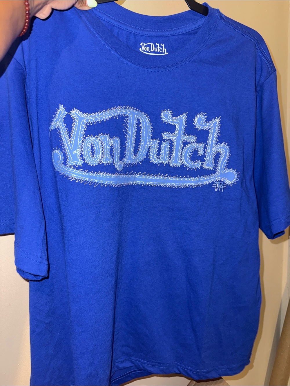 Von Dutch Royal Blue Logo T-Shirt for Men’s in Large